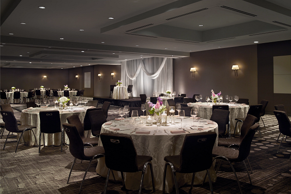 a room with tables and chairs